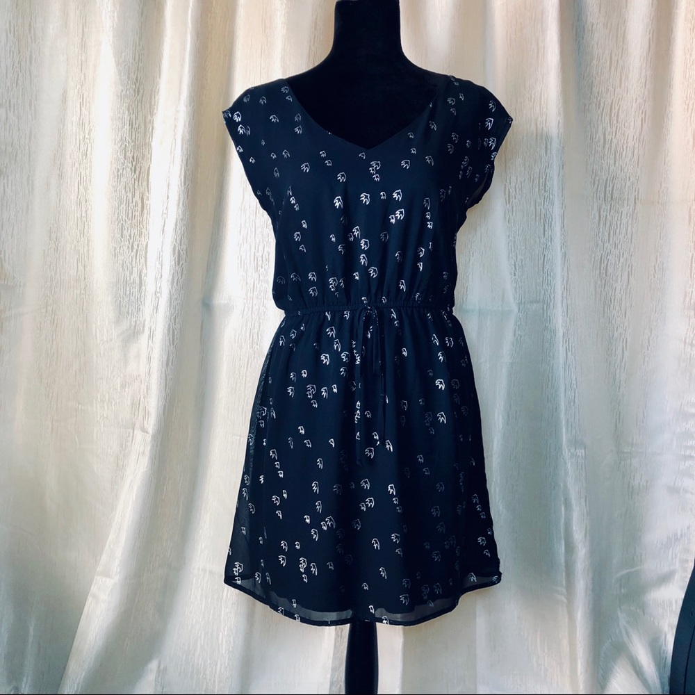 Black Bird print Dress